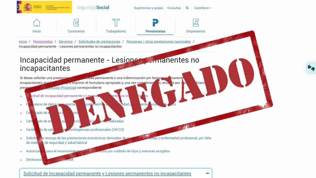 Solicitudes de incapacidad permanente archivadas